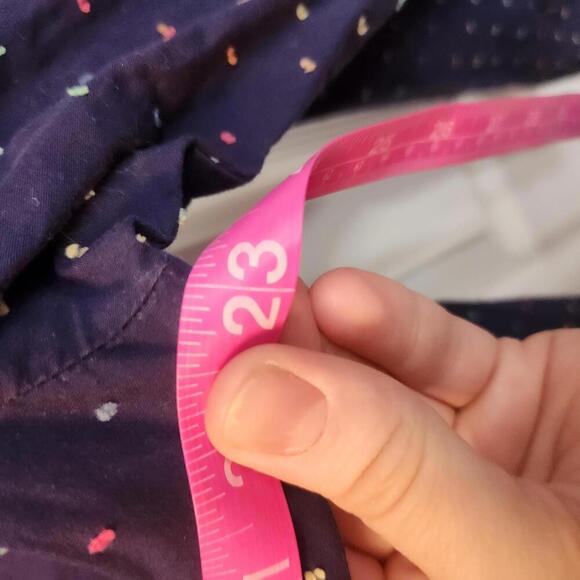 Tommy Hilfiger Women's Navy Zip-Up Shirt with Colorful Swiss Dots Size Large - Picture 7 of 9